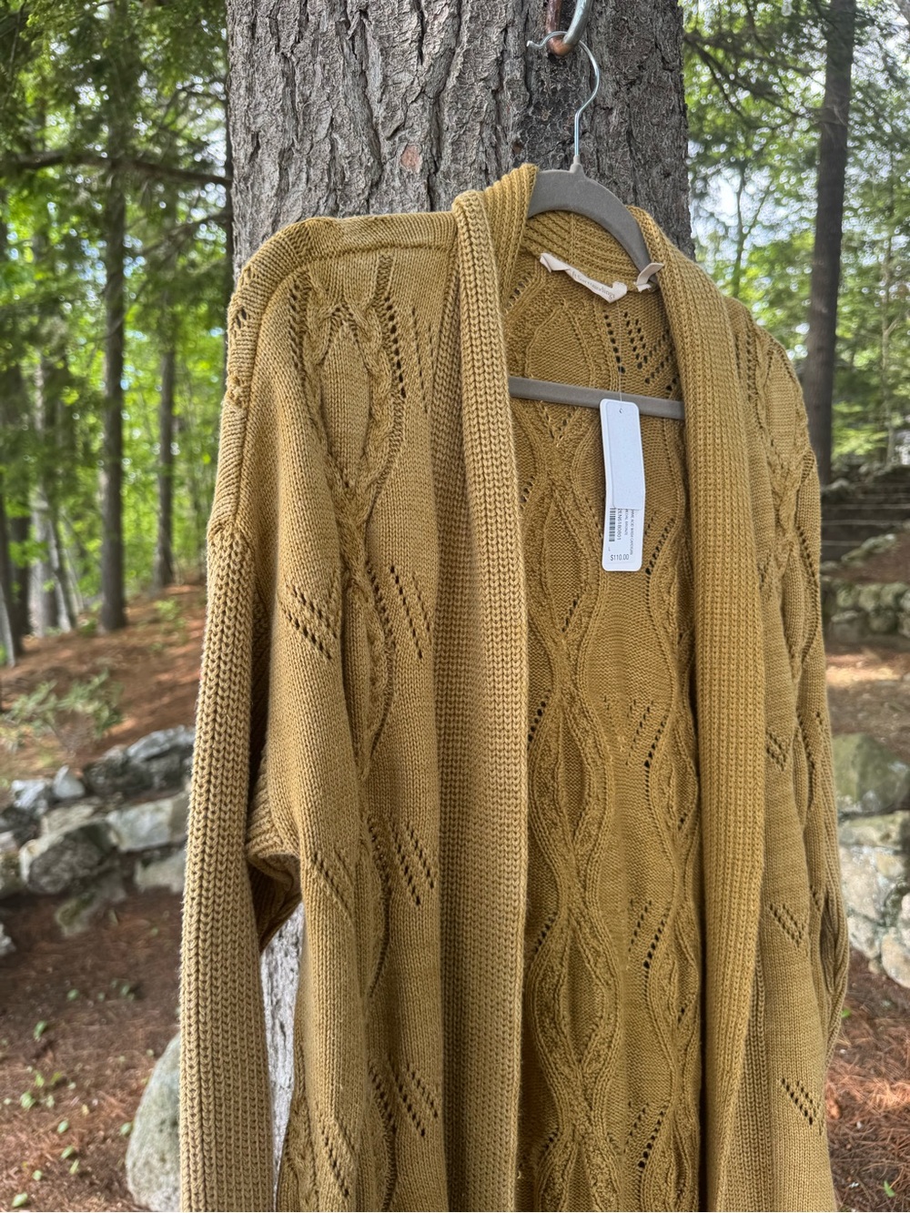 Soft Surroundings chime acid wash cardigan medal bronze L NWT